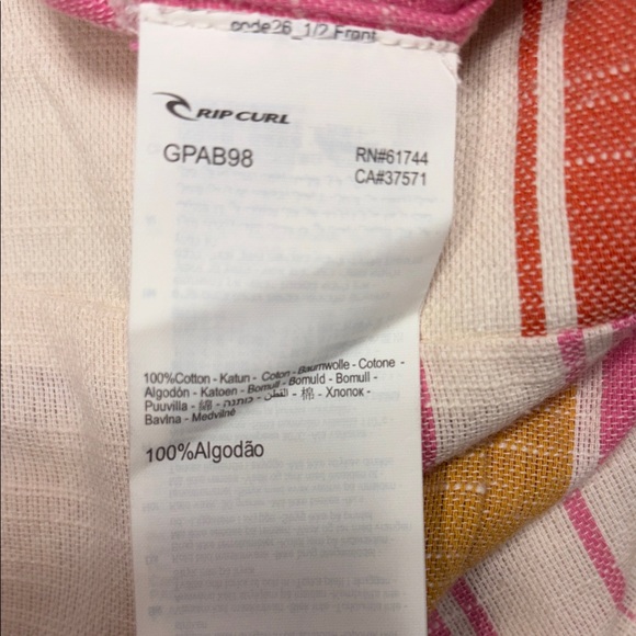 Rip Curl Heat Wave Striped Pants Women’s Size Large 100% Cotton NWT - Picture 7 of 7